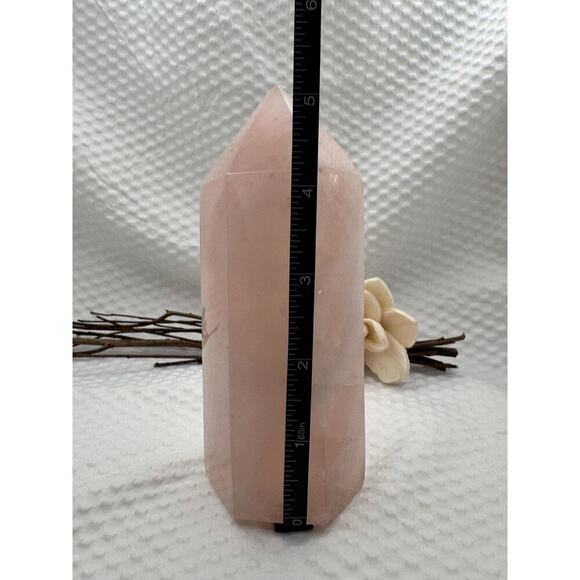 XL 5.75” Rose Quartz Tower 1.5lb Polished Pink Crystal Point for Love & Healing - Picture 5 of 9